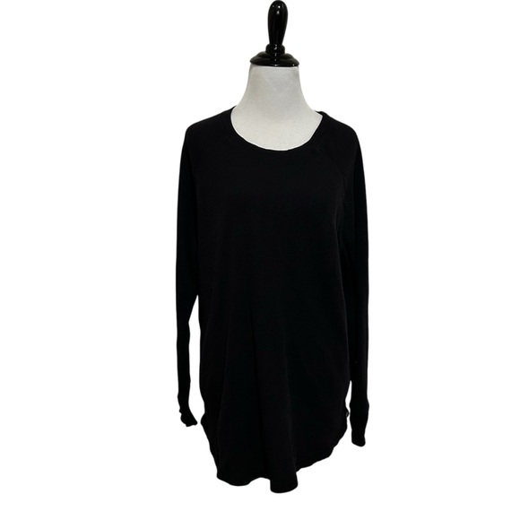 Eddie Bauer 1X black waffle knit top - Picture 1 of 5